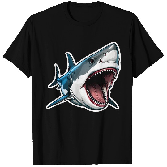 Big White Shark Attack T Shirts
