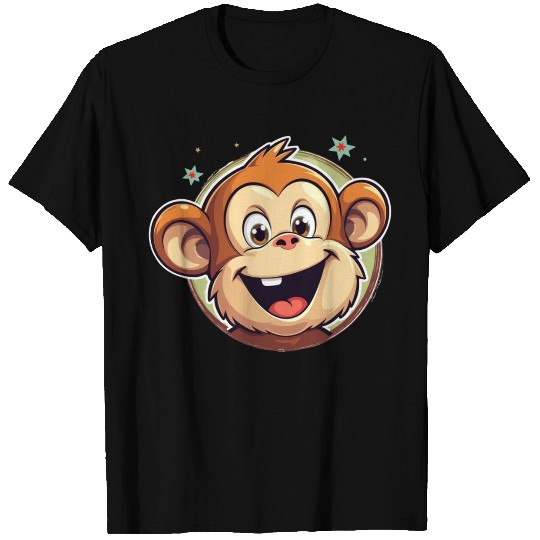 Cute Cartoon Monkey Face T Shirts