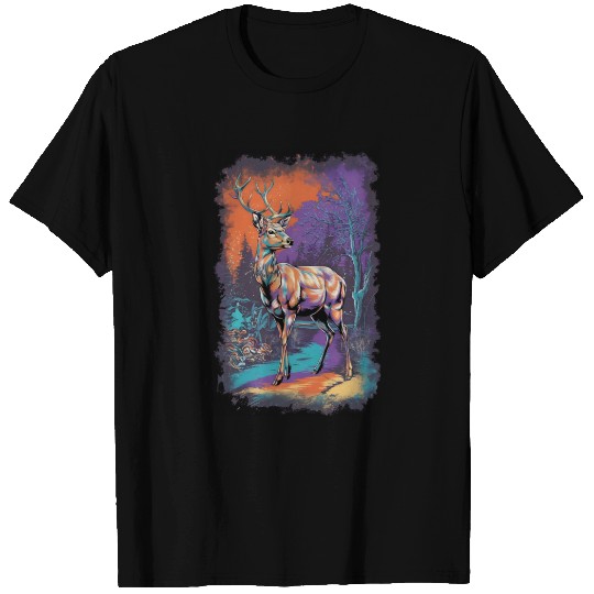 Colorful deer in the forest T Shirts