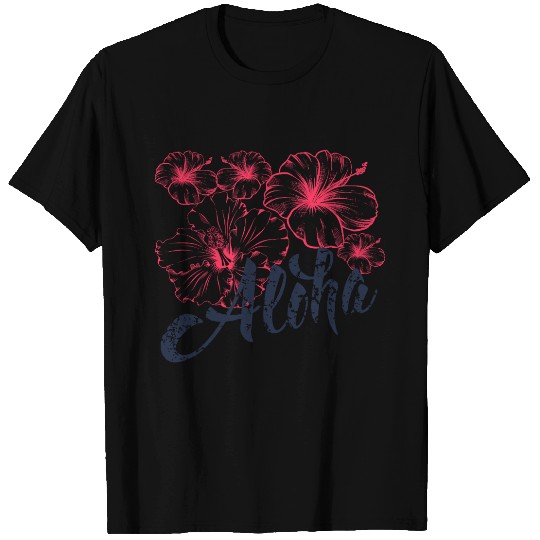 Aloha Red Hibiscus Flower T Shirts