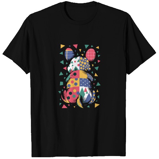 Colorful Geometric Patchwork Abstract Bunny T Shirts