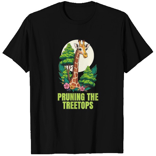 Gardener Giraffe - Pruning the treetops T Shirts