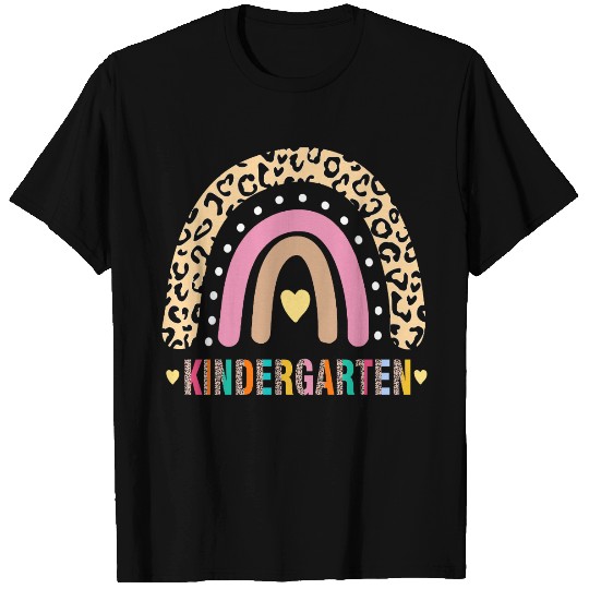 Kindergarten Teacher Leopard Rainbow Teacher T Shirts