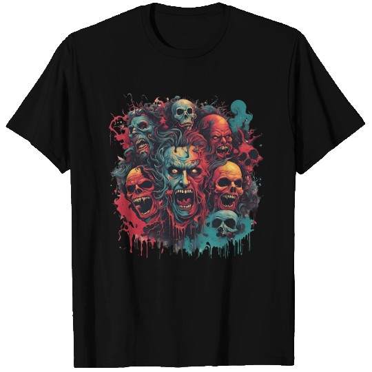 Haunted Horror Faces – Creepy Skull Art T Shirts
