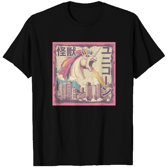 Kaiju Unicorn Japanese Monster Rainbow T Shirts
