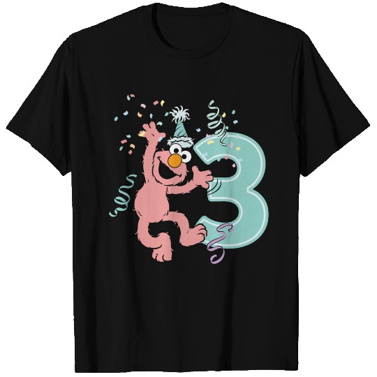 Sesame Street Birthday Design With Elmo 3 Years T Shirts
