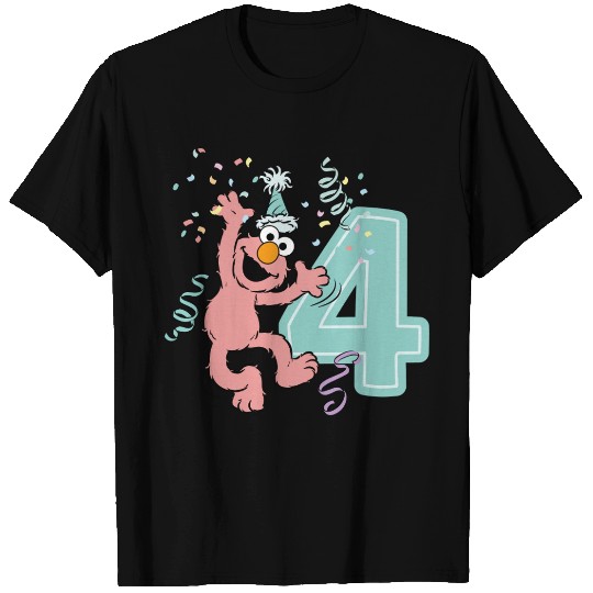 Sesame Street Birthday Design With Elmo 4 Years T Shirts
