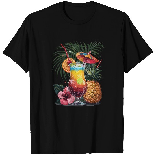 Tropical Vibes with Pineapple and Cocktail T Shirts