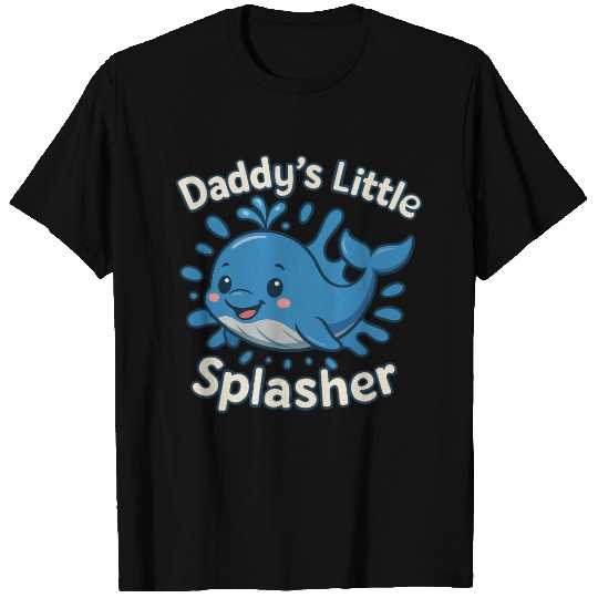Daddy's Little Splasher Cute Baby Whale T Shirts