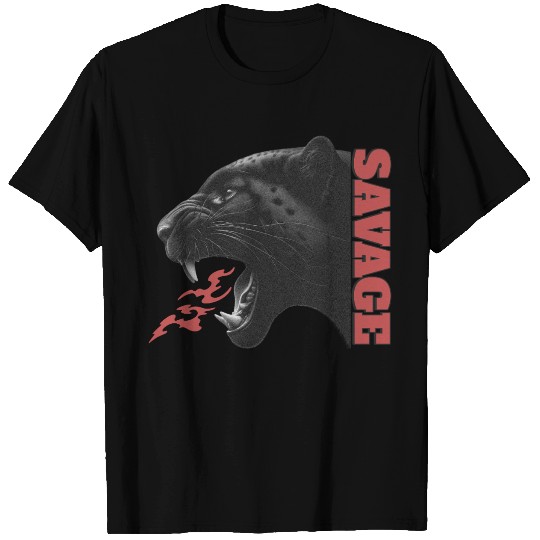 Fierce Black Panther Roar Design T Shirts