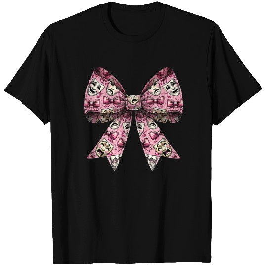 Coquette Bow Theatre Mask Pattern Drama Comedy T Shirts