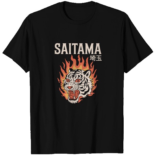 Vintage Saitama T Shirts – Bold Tiger Tattoo Design