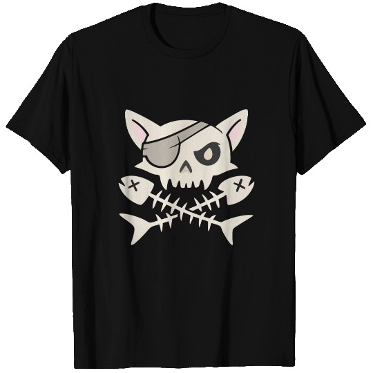 Cat Pirate Skull Funny Captain Cat Gift T Shirts