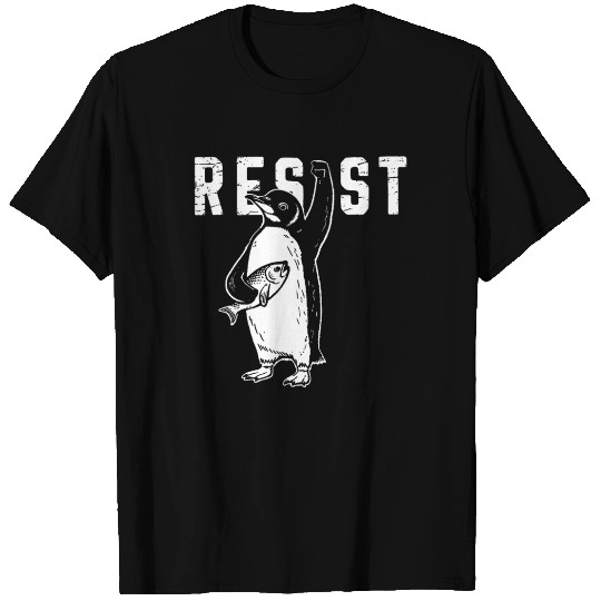 Funny Protest Against Tariffs Resist Penguin T Shirts