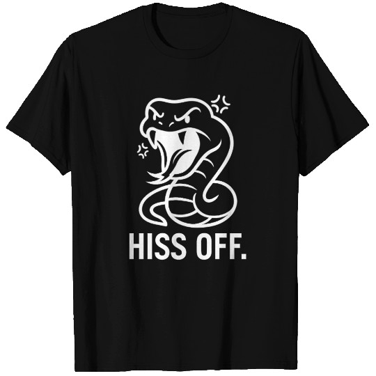 Angry Snake "HISS OFF" Funny White Typography Hood T Shirts