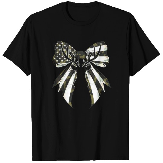 Coquette Bow Deer Hunting Camouflage US Flag Pride T Shirts