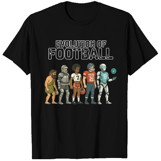 Football Evolution Timeline for Draft and Game Day T Shirts