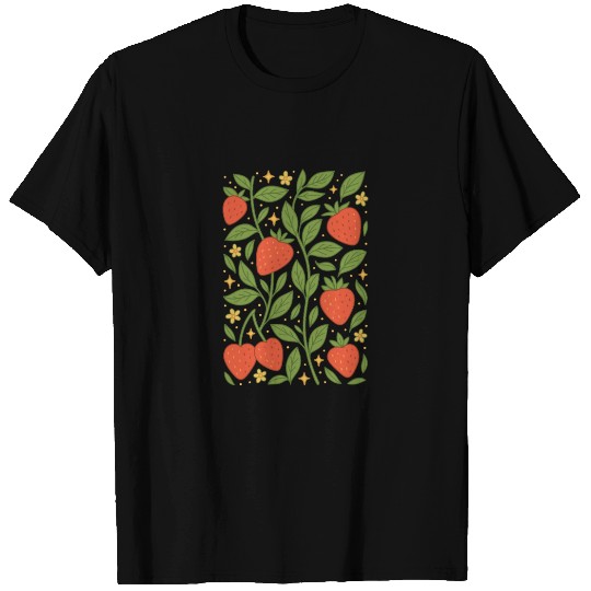 Strawberry Garden Pattern T Shirts