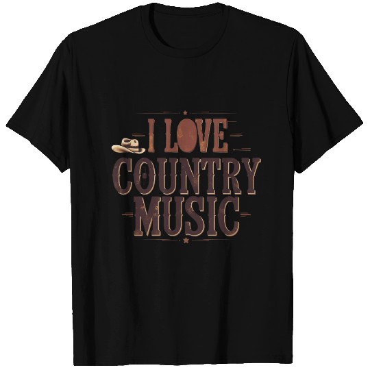 I Love Country Music – Typographic Design T Shirts