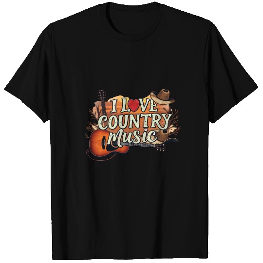 I Love Country Music – Romantic Heart Design T Shirts