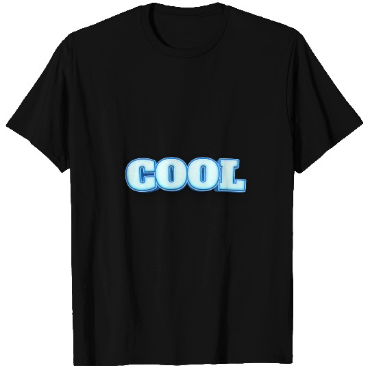 COOL Ice Blue Bold Text T Shirts