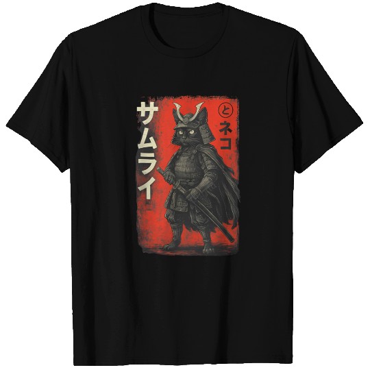 Anime Cat Samurai T Shirts