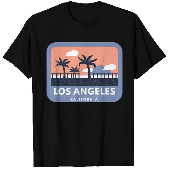 Los Angeles California Retro Skyline Design T Shirts
