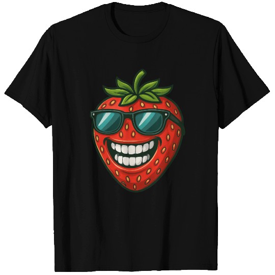 Cool strawberries with sunglasses summer fruit fun T Shirts