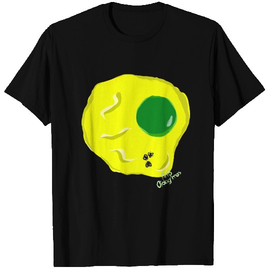 Yellow and green fried egg and flies T Shirts
