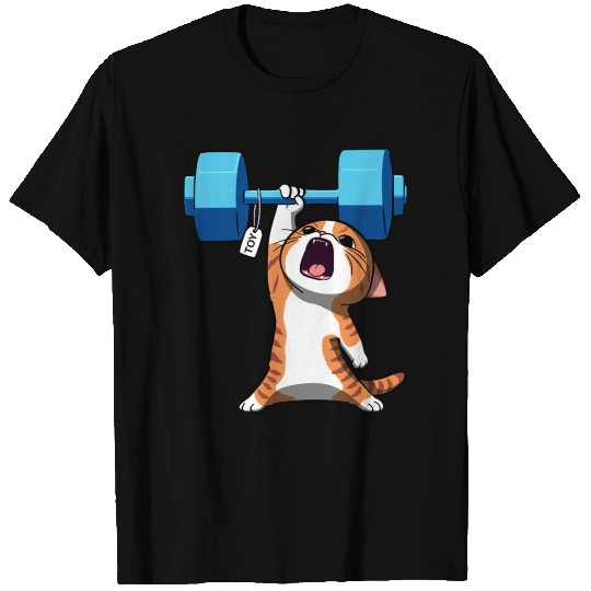 Workout Strength! Tiny Warrior Cat Huge Muscles. T Shirts