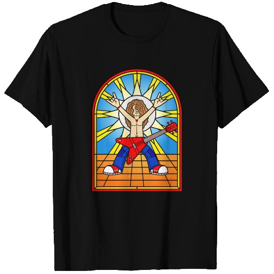 Stained Glass Window Rock Music Guitarist T Shirts