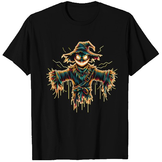 Neon Scarecrow – Haunted Harvest Glow T Shirts
