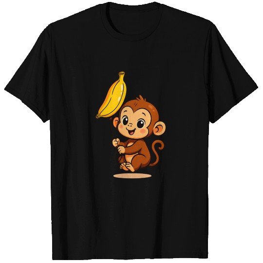 Little Monkey with an Inflatable Banana T Shirts