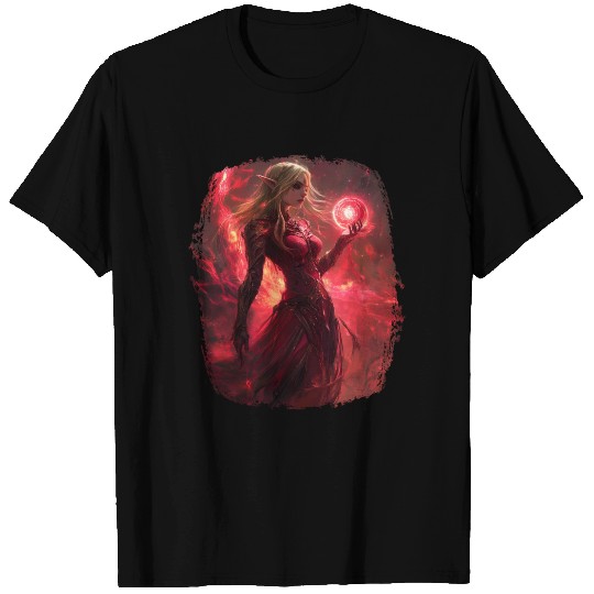Fiery Elf Magician With Magic Ball T Shirts