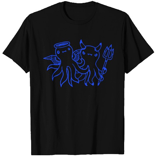 2 Octopus Devil Angel Heaven Hell Team Two Friends T Shirts