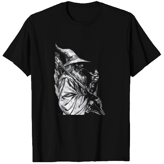 Dark Wizard Art – Fantasy Mage Pipe Illustration T T Shirts