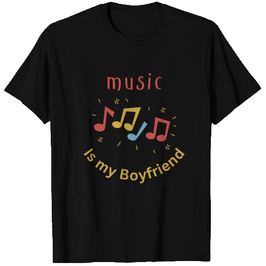 "Music Is My Boyfriend – Retro Mic & Peacock Desig T Shirts