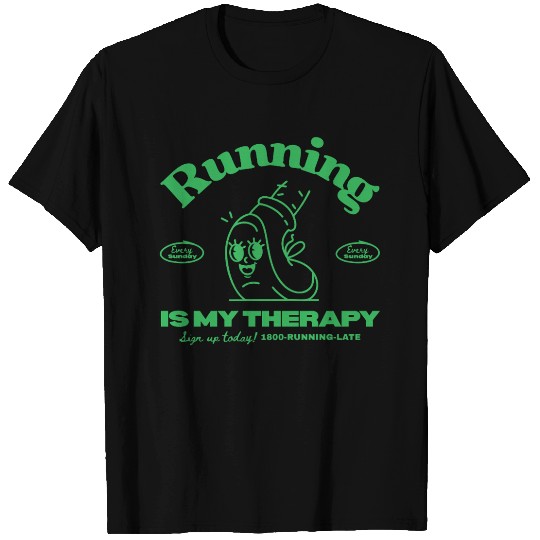 Running Is My Therapy Design T Shirts