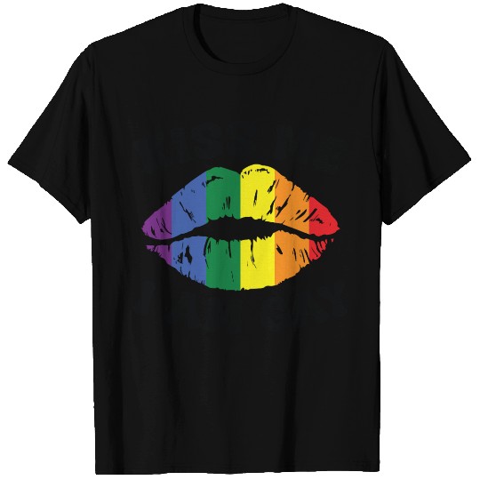 Gay Pride Kiss me i am gay T Shirts