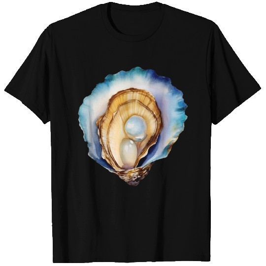 Watercolor Oyster Shell T Shirts