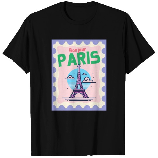 Summer Travel Bonjour Paris T Shirts
