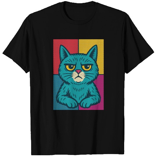 Pop Art Grumpy Cat Design T Shirts