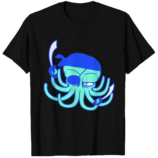 Octopus pirate crew captain sailor buccaneer sail T Shirts