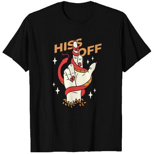 Hiss Off Snake Middle Finger T Shirts