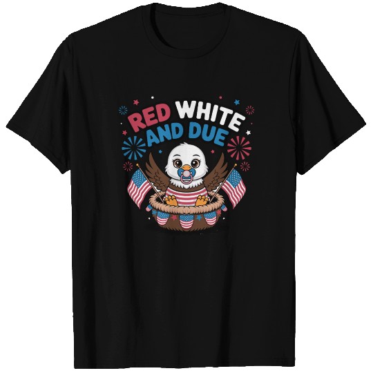 Red White and Due Cute Patriotic Baby Eagle T Shirts