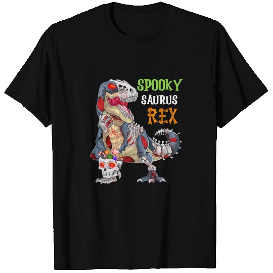 Spookysaurus Rex Zombie Dinosaur Halloween T Shirts