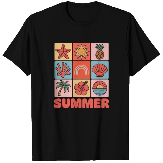 summer ocean palm tree Pineapple beach T Shirts