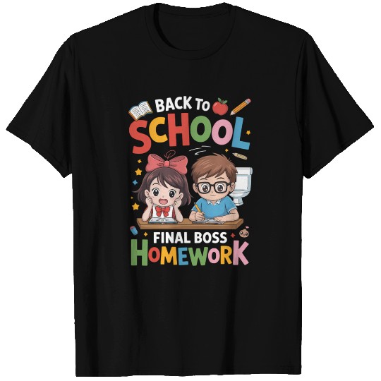 Back To School 2025 Final Boss Homework T Shirts