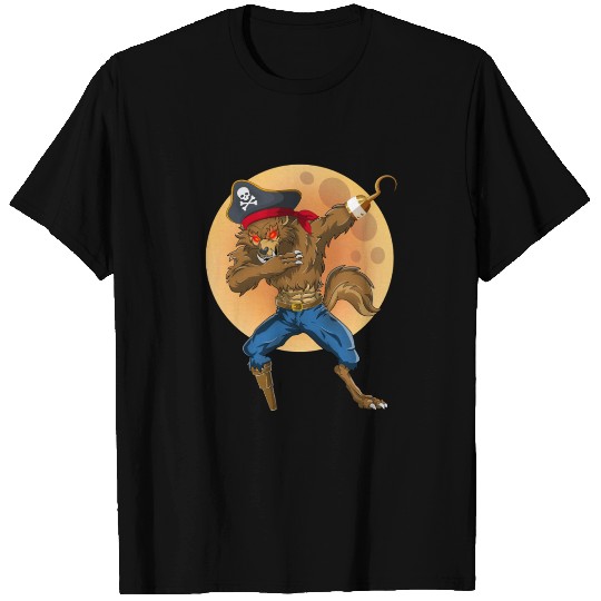 Dabbing Werewolf Pirate Halloween Pirate T Shirts