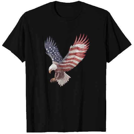 Bald Eagle with the American Flag Forming Wings T Shirts